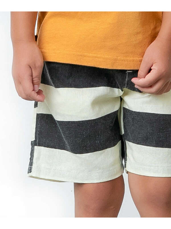 Dilash ボーダーハーフパンツ 4分丈 ブラック イエロー Stripe Club Kids By Smarby ストライプクラブ キッズ バイ スマービー のキッズパンツ Ccn9009 Dl21es034 ファッション通販のstripe Club