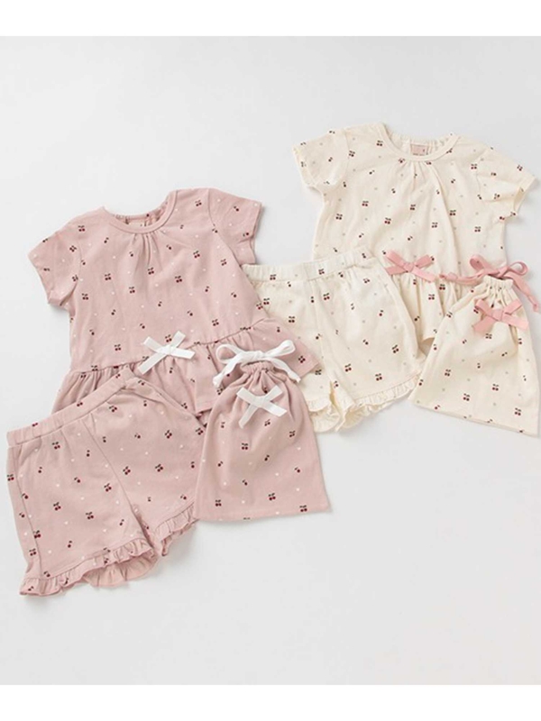 Petit Main 光るチェリー総柄パジャマ オフホワイト ライトピンク Stripe Club Kids By Smarby ストライプクラブ キッズ バイ スマービー のキッズパジャマ ルームウェア Ccn9045 ファッション通販のstripe Club