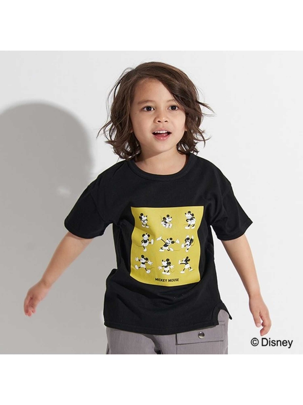 B Room Disney Mickey ボックスプリントtシャツ ブラック ライトピンク ブルーグレー Stripe Club Kids By Smarby ストライプクラブ キッズ バイ スマービー のキッズtシャツ Ccn9047 ファッション通販のstripe Club