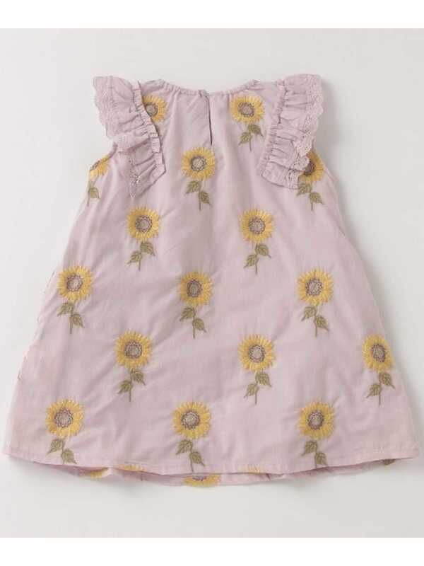 Petit Main ひまわり刺しゅう総柄ワンピース ラベンダー Stripe Club Kids By Smarby ストライプクラブ キッズ バイ スマービー のキッズワンピース Ccn9045 ファッション通販のstripe Club