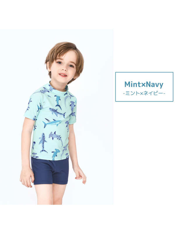 Teddyshop かっこいいサメ柄キッズ水着 男の子セパレートキャップ付3点セット 80 130cm ミント Stripe Club Kids By Smarby ストライプクラブ キッズ バイ スマービー のキッズ水着類 Ccn9080 Kids387 ファッション通販のstripe Club