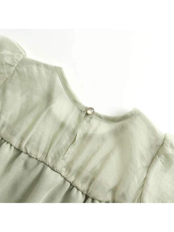 Apres Les Cours シアー素材パフワンピース ラベンダー ミントグリーン Stripe Club Kids By Smarby ストライプクラブ キッズ バイ スマービー のキッズワンピース Ccn9018 V ファッション通販のstripe Club