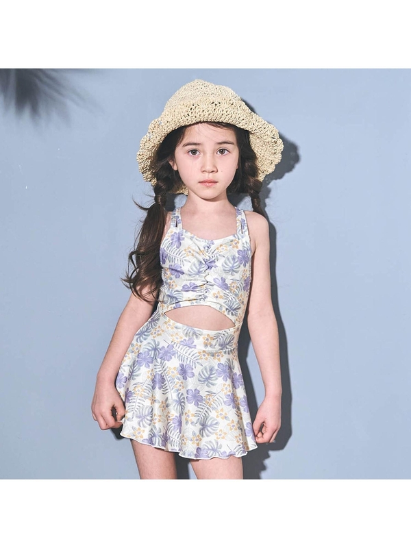 Apres Les Cours トロピカル柄ワンピース水着 ピンク ブルー Stripe Club Kids By Smarby ストライプクラブ キッズ バイ スマービー のキッズ水着類 Ccn9018 V ファッション通販のstripe Club