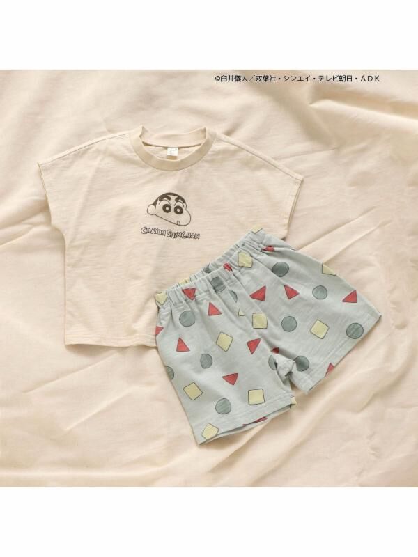 Apres Les Cours Web限定 クレヨンしんちゃんパジャマ 4分丈 4分丈 アイボリー サックスブルー Stripe Club Kids By Smarby ストライプクラブ キッズ バイ スマービー のキッズパジャマ ルームウェア Ccn9018 V2521 ファッション 通販のstripe Club
