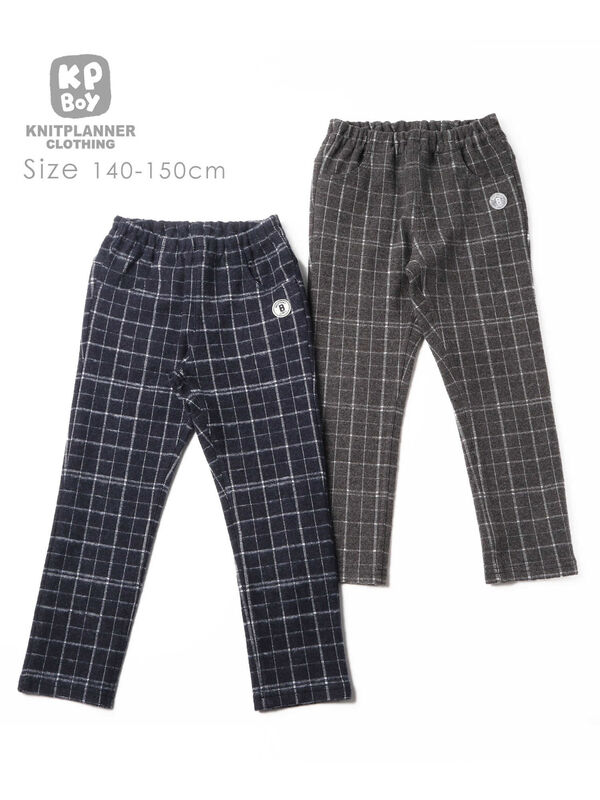 Kp Boy ケーピーボーイ チェックジャガード表起毛のパンツ 140 150cm ネイビー チャコール Stripe Club Kids By Smarby ストライプクラブ キッズ バイ スマービー のキッズパンツ Ccn9039 w1 ファッション通販のstripe Club