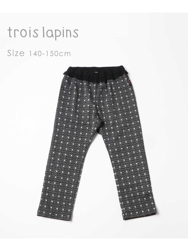 Troislapins トロワラパン Wジャガード素材のパンツ 140 150cm ブラック Stripe Club Kids By Smarby ストライプクラブ キッズ バイ スマービー のキッズパンツ Ccn9039 w1 ファッション通販のstripe Club