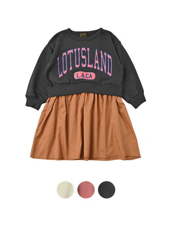 Markey S Big Field カレッジプリントドッキングワンピース オフホワイト レッド チャコール Stripe Club Kids By Smarby ストライプクラブ キッズ バイ スマービー のキッズワンピース Ccn90 B 6763 ファッション通販のstripe Club