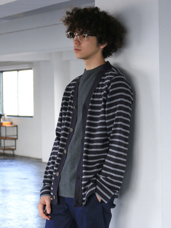 アウトレット ボーダーvネックカットカーディガン アイボリー ベージュ ネイビー Craft Standard Boutique クラフト スタンダード ブティック のメンズカーディガン Pa96m1d0140 ファッション通販のstripe Club