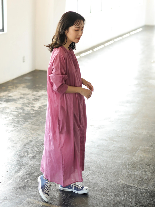 アウトレット 綿ボイルフロントボタンギャザーワンピース チャコールグレー ピンク グレーベージュ ブルー Craft Standard Boutique クラフト スタンダード ブティック のレディースワンピース Pp93l0h0130 ファッション通販のstripe Club