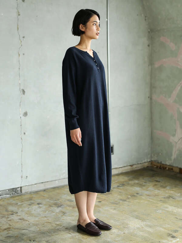 アウトレット ヘンリーネック鹿の子編みニットワンピース 杢ダークグレー ネイビー ベージュミクスチャー Craft Standard Boutique クラフト スタンダード ブティック のレディースワンピース Pa93l2h0500 ファッション通販のstripe Club