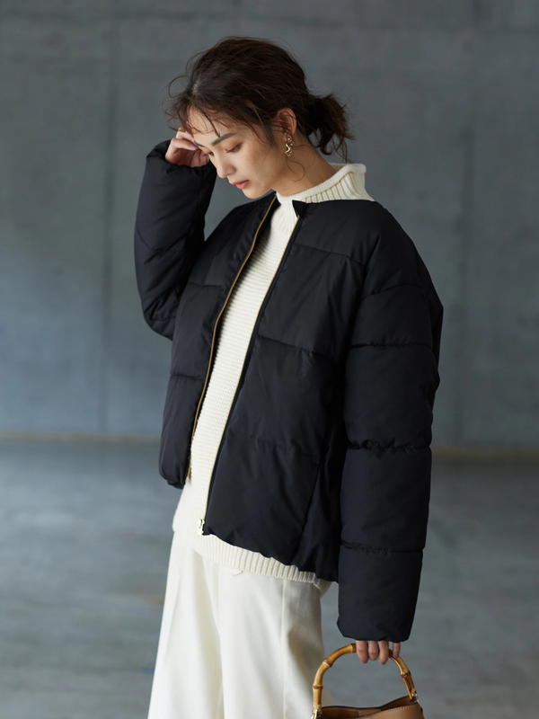 アウトレット ノーカラー中綿ショートコート ブラック ボルドー ベージュ マスタード グリーン ネイビー Craft Standard Boutique クラフト スタンダード ブティック のレディースコート Pa97l0z0100 ファッション通販のstripe Club