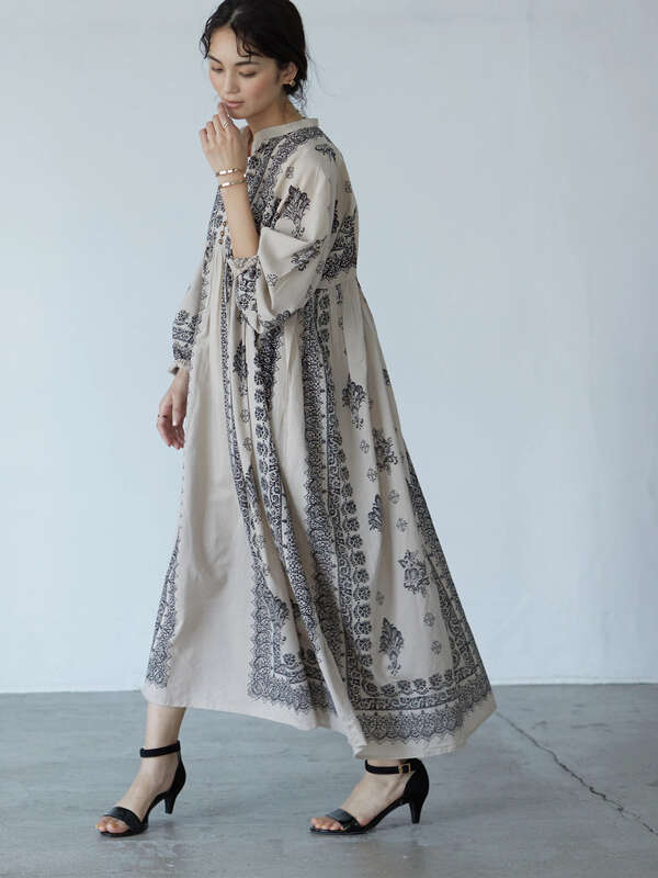 Cluel 4月号掲載 ウエスト切り替えボリュームワンピース チャコールグレー ダークグレー ライトベージュ ベージュ パープル Craft Standard Boutique クラフト スタンダード ブティック のレディースワンピース Pp01l0h0100 ファッション通販のstripe Club