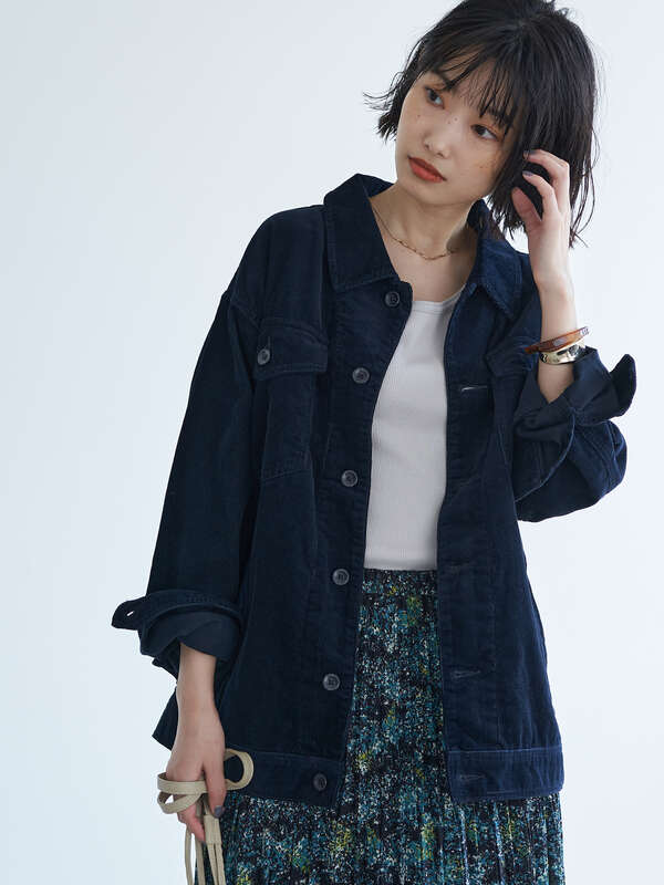 アウトレット Corduroy Blouson コーデュロイジャケット Cotton Usa Cluel 10月号掲載 アイボリー ベージュ ネイビー Craft Standard Boutique クラフト スタンダード ブティック のレディース ジャケット Pa03l0y0400 ファッション通販のstripe Club