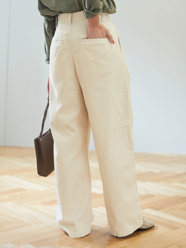 アウトレット Cluel 10月号掲載 ﾀｯｸﾜｲﾄﾞｺｰﾃﾞｭﾛｲﾊﾟﾝﾂ アイボリー グレー ベージュ キャメル ブルー ネイビー Craft Standard Boutique クラフト スタンダード ブティック のレディースパンツ Pa03l0f0500 ファッション通販のstripe Club