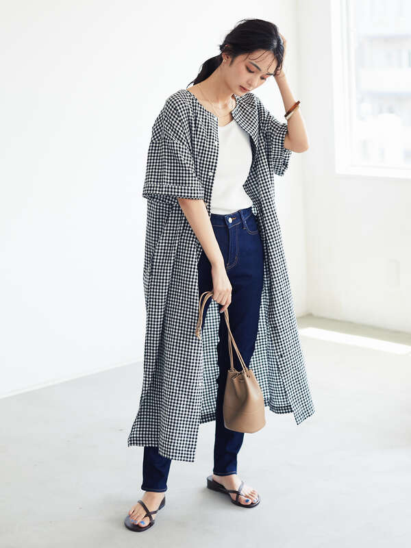 アウトレット リネンブレンド3wayバックボタン半袖ワンピース マルチ ストライプ ギンガムチェック チェックイエロー Craft Standard Boutique クラフト スタンダード ブティック のレディースワンピース Pa06l0h0400 ファッション通販のstripe Club