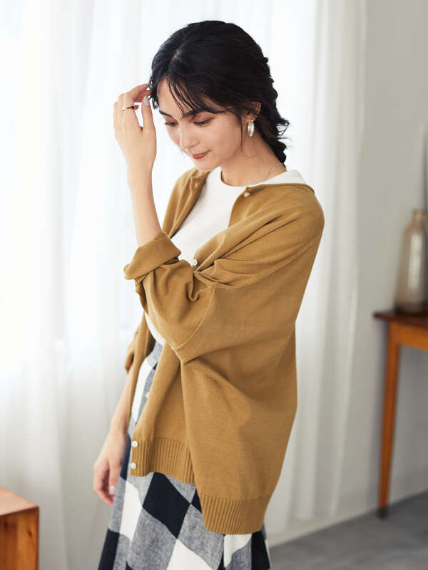 アウトレット Cropped Sleeve Cardigan ドロップショルダーニットカーディガン アイボリー ブラック ボルドー キャメル ブルー Craft Standard Boutique クラフト スタンダード ブティック のレディースカーディガン Pa03l2d0130 ファッション通販のstripe Club