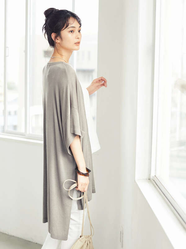 アウトレット リネンブレンドポンチョ風ニットカーディガン 杢ホワイト モカ ネイビー Craft Standard Boutique クラフト スタンダード ブティック のレディースカーディガン Pa03l2d0530 ファッション通販のstripe Club