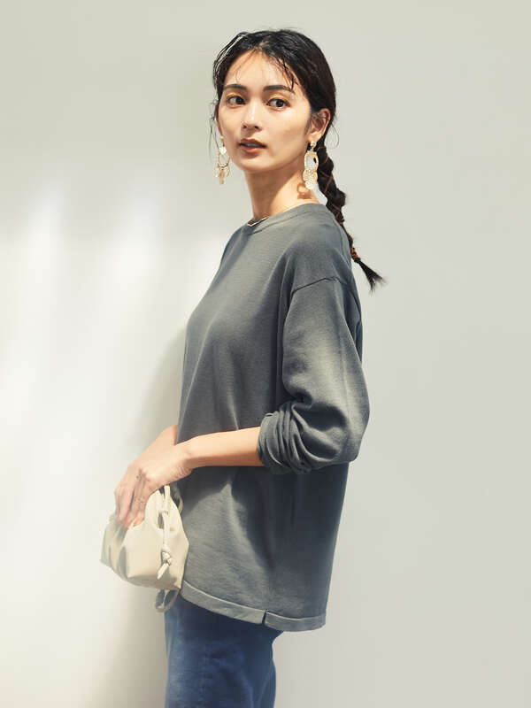 アウトレット Steady 10月号掲載 クルーネックニットプルオーバー アイボリー グレー グレーベージュ ブラウン マスタード ボーダーアイボリー ボーダーキャメル ボーダーネイビー Craft Standard Boutique クラフト スタンダード ブティック のレディース