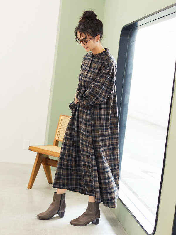 アウトレット フロントボタンフレアシャツワンピース ブラック ブラウン ネイビー Craft Standard Boutique クラフト スタンダード ブティック のレディースワンピース Pa04l0h0100 ファッション通販のstripe Club