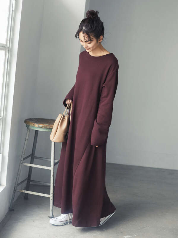 アウトレット 裏毛aラインワンピース ブラック ボルドー ダークブラウン ダークグリーン Craft Standard Boutique クラフト スタンダード ブティック のレディースワンピース Pa07l1h0100 ファッション通販のstripe Club