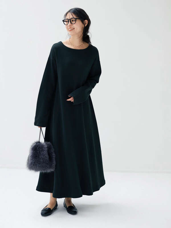 アウトレット 裏毛aラインワンピース ブラック ボルドー ダークブラウン ダークグリーン Craft Standard Boutique クラフト スタンダード ブティック のレディースワンピース Pa07l1h0100 ファッション通販のstripe Club