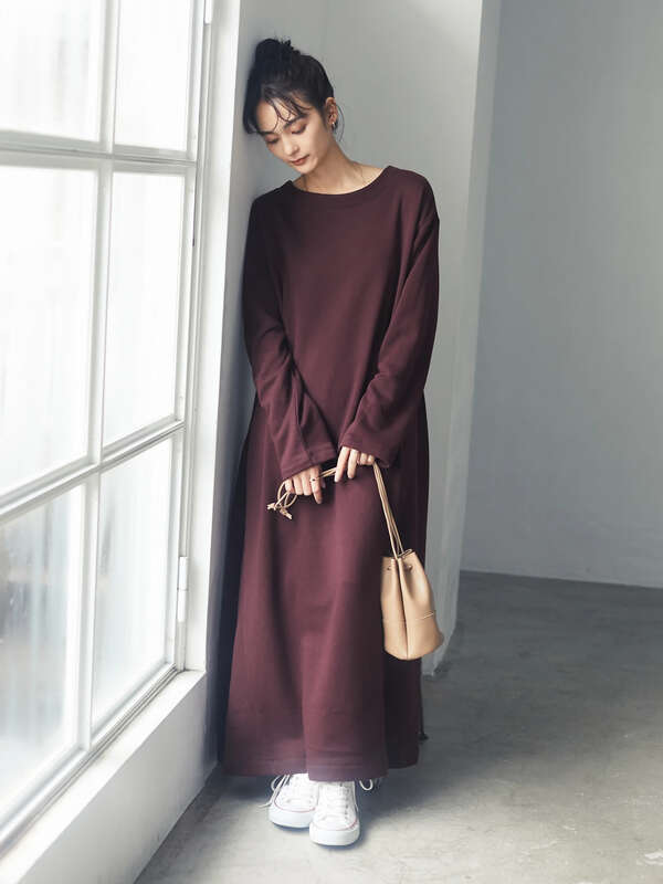アウトレット 裏毛aラインワンピース ブラック ボルドー ダークブラウン ダークグリーン Craft Standard Boutique クラフト スタンダード ブティック のレディースワンピース Pa07l1h0100 ファッション通販のstripe Club