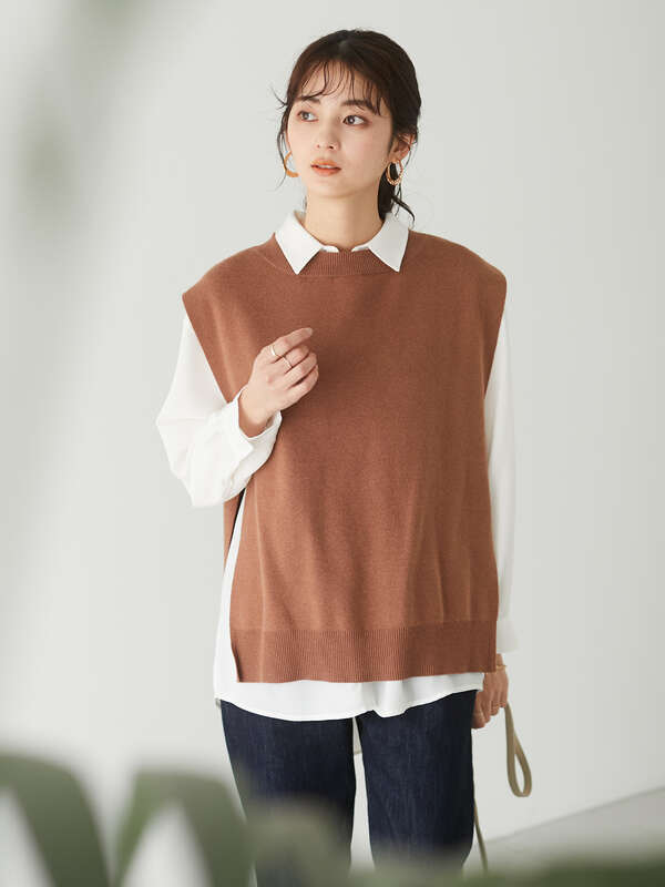 インナーシャツボートネックニットベストset ベージュ ブラウン ブルー Craft Standard Boutique クラフト スタンダード ブティック のレディースシャツ ブラウス Pa11l0a10 ファッション通販のstripe Club インナーシャツボートネックニットベストset ベージュ ブラウン ブルー Craft Standard Boutique クラフト スタンダード ブティック のレディースシャツ ブラウス Pa11l0a10 ファッション通販のstripe Club