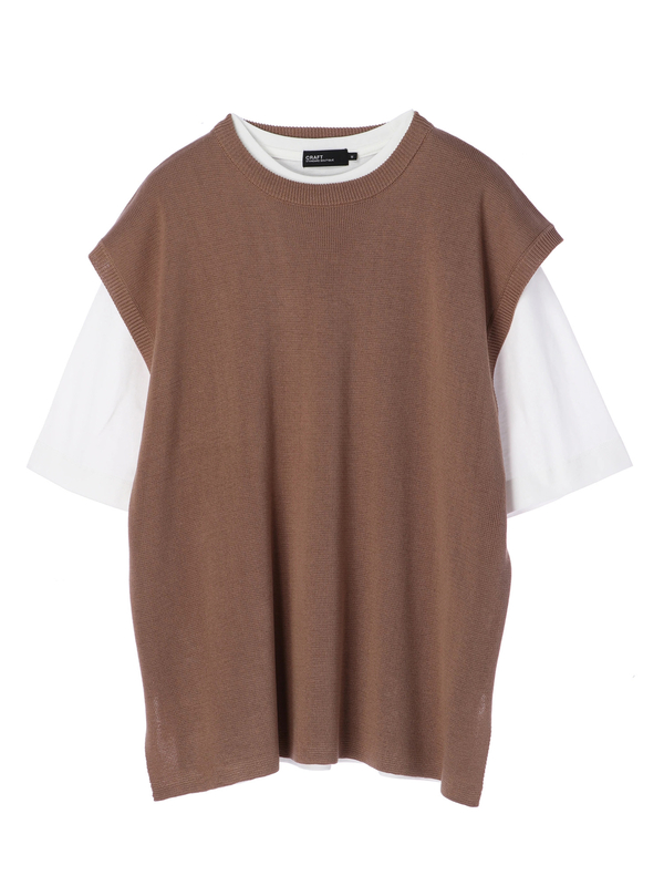 オーバーサイズニットベスト カットtee ブラック ベージュ ダークグリーン Craft Standard Boutique クラフト スタンダード ブティック のメンズニット セーター Pa12m2c00 ファッション通販のstripe Club