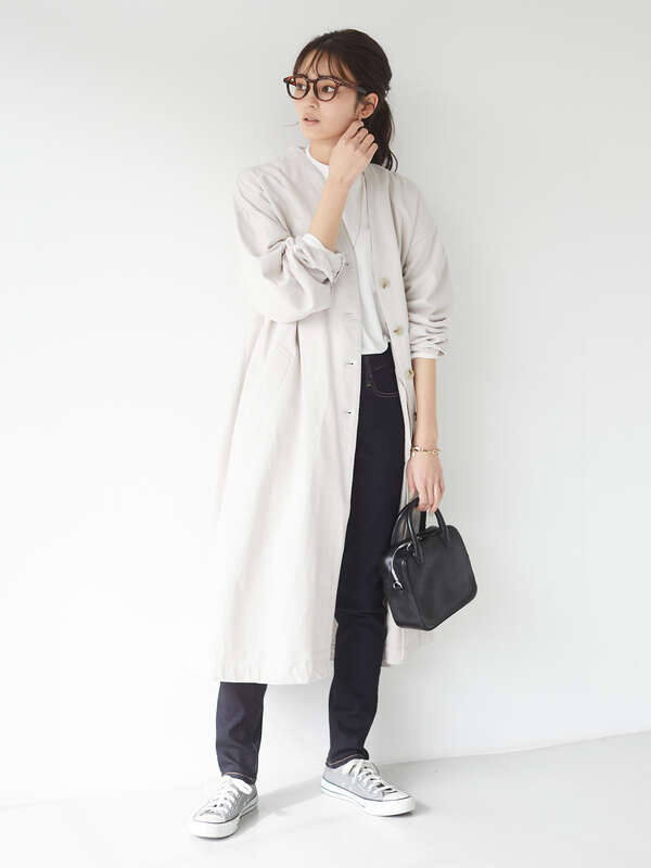 Cluel 4月号掲載 ノーカラードロップショルダーコート アイボリー オリーブ Craft Standard Boutique クラフト スタンダード ブティック のレディースジャケット Pa11l0y0100 ファッション通販のstripe Club