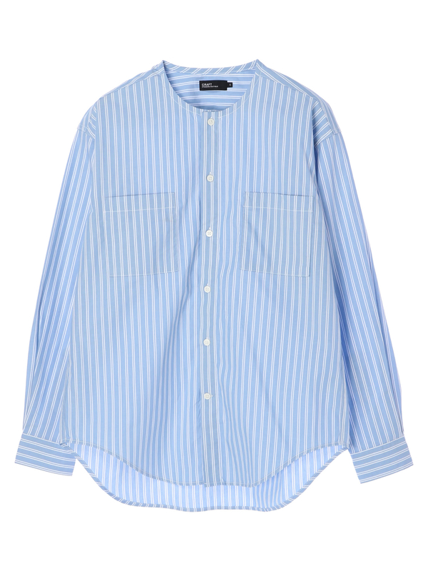 ブロードノーカラーシャツ アイボリー ネイビー ストライプ ストライプアイボリー ストライプブルー Craft Standard Boutique クラフト スタンダード ブティック のメンズシャツ ブラウス Pa11m0a1100 ファッション通販のstripe Club