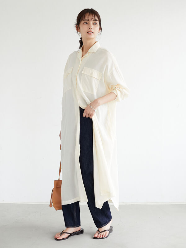 アウトレット オープンカラーサファリワンピース アイボリー ブラック ベージュ ブラウン ピスタチオ Craft Standard Boutique クラフト スタンダード ブティック のレディースワンピース Pa16l0h00 ファッション通販のstripe Club