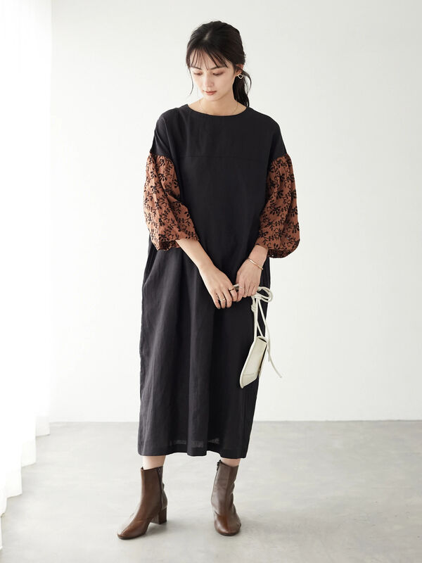 アウトレット 袖バルーンワンピース オレンジ グリーン Craft Standard Boutique クラフト スタンダード ブティック のレディースワンピース Pp13l0h2500 ファッション通販のstripe Club