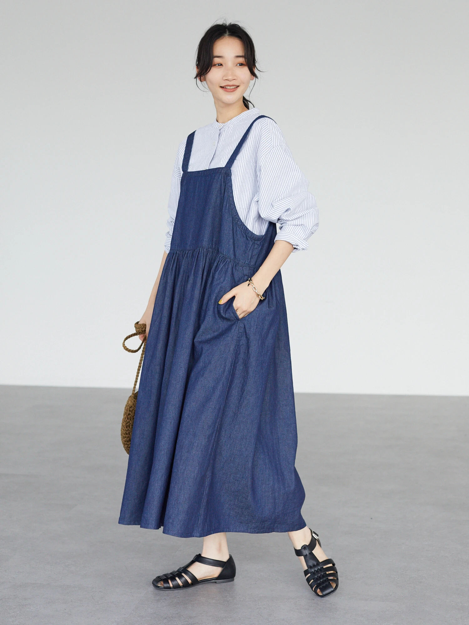 Aランク 美品 JACQUEMUS デニム キャミワンピ インディゴ