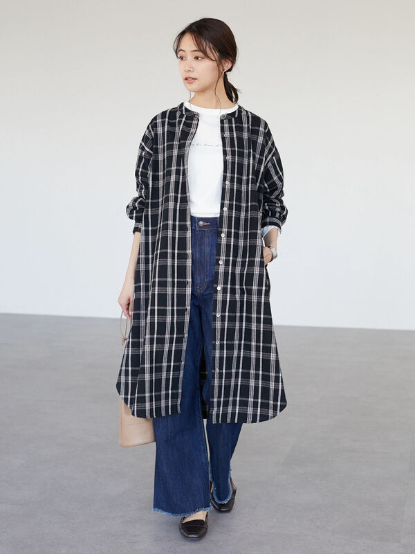 アウトレット チェックバンドカラーワンピース ブラック ブラウン Craft Standard Boutique クラフト スタンダード ブティック のレディースワンピース Pp21l0h1530 ファッション通販のstripe Club