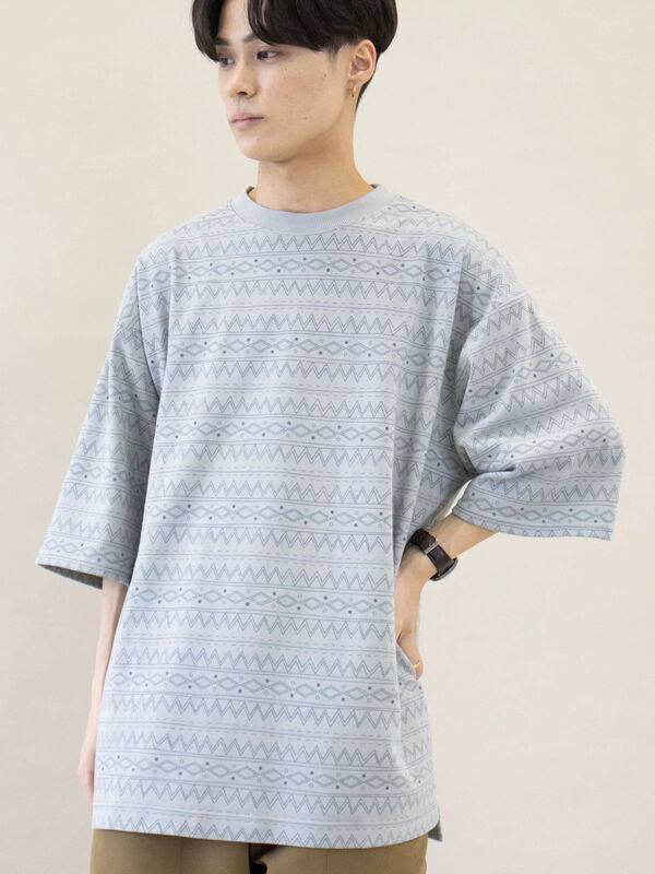 アウトレット】ナバホ柄ミニ裏毛H/S-TEE（グレー/チャコールグレー/カーキ） / CRAFT STANDARD BOUTIQUE（クラフト  スタンダード ブティック）のメンズTシャツ【PA22M1C1100】｜ファッション通販のSTRIPE CLUB