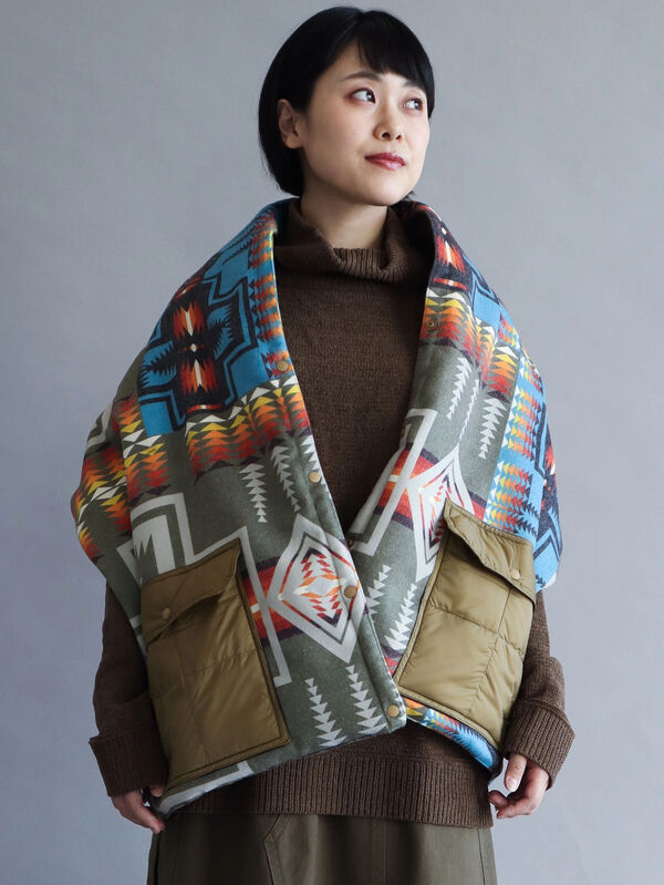 アウトレット】PENDLETON×TAION ダウンストール（ブラック/ベージュ/オリーブ） CRAFT STANDARD  BOUTIQUE（クラフト スタンダード ブティック）のレディースストール・マフラー【PP24G6J0140】｜ファッション通販のSTRIPE CLUB