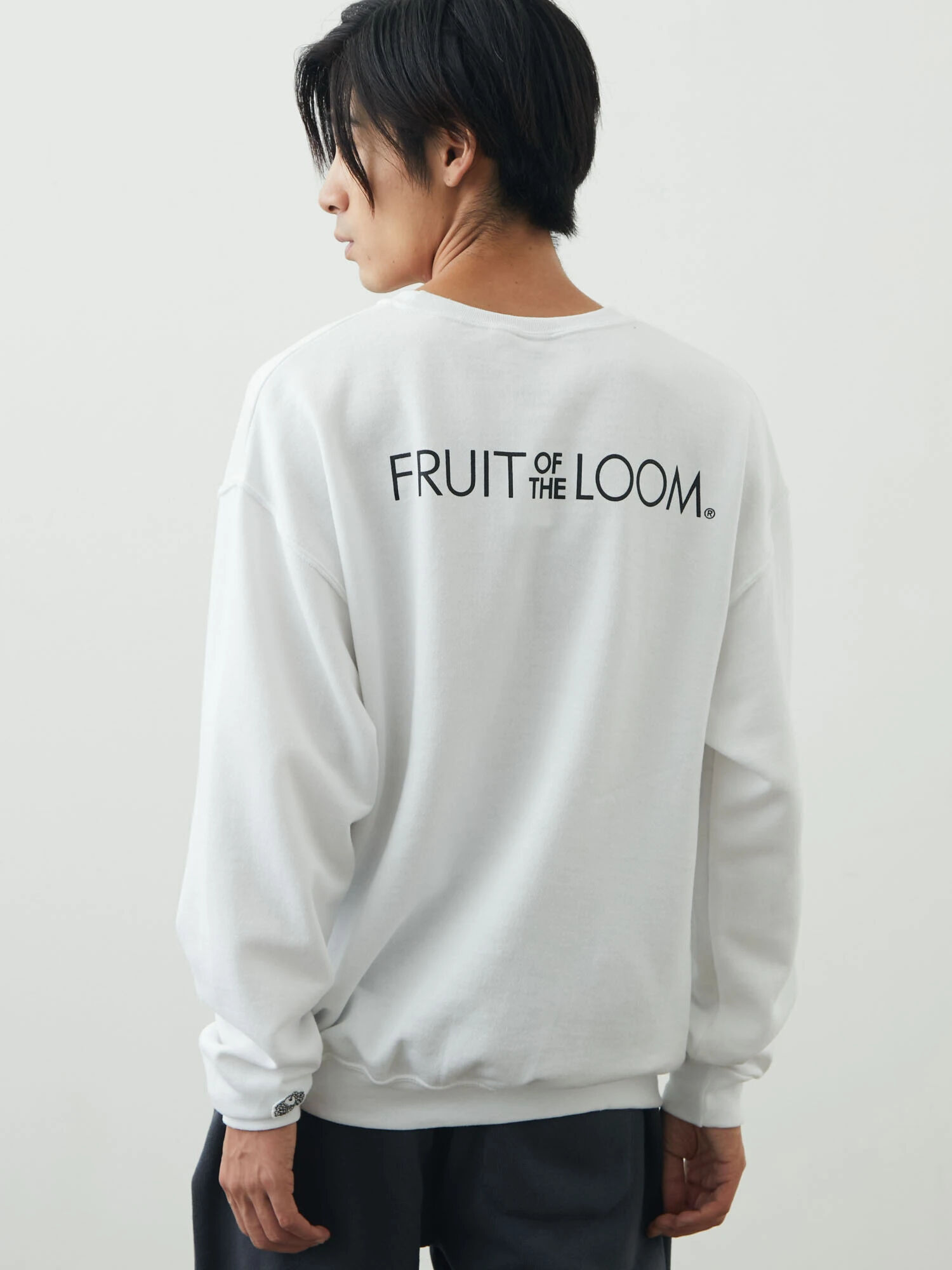 アウトレット】FRUIT OF THE LOOM ロゴ スウェット（ホワイト/グレー