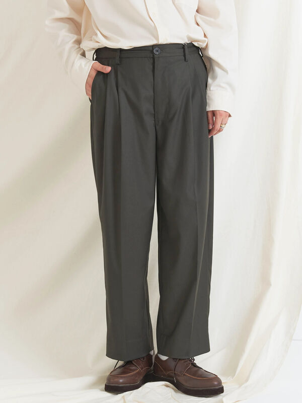 Steven Alan】STRIPE WIDE TAPERED PANTS - カジュアルパンツ