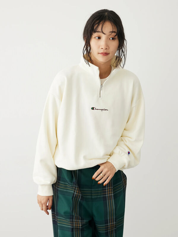 【WEB限定】Champion ハーフジップスウェット