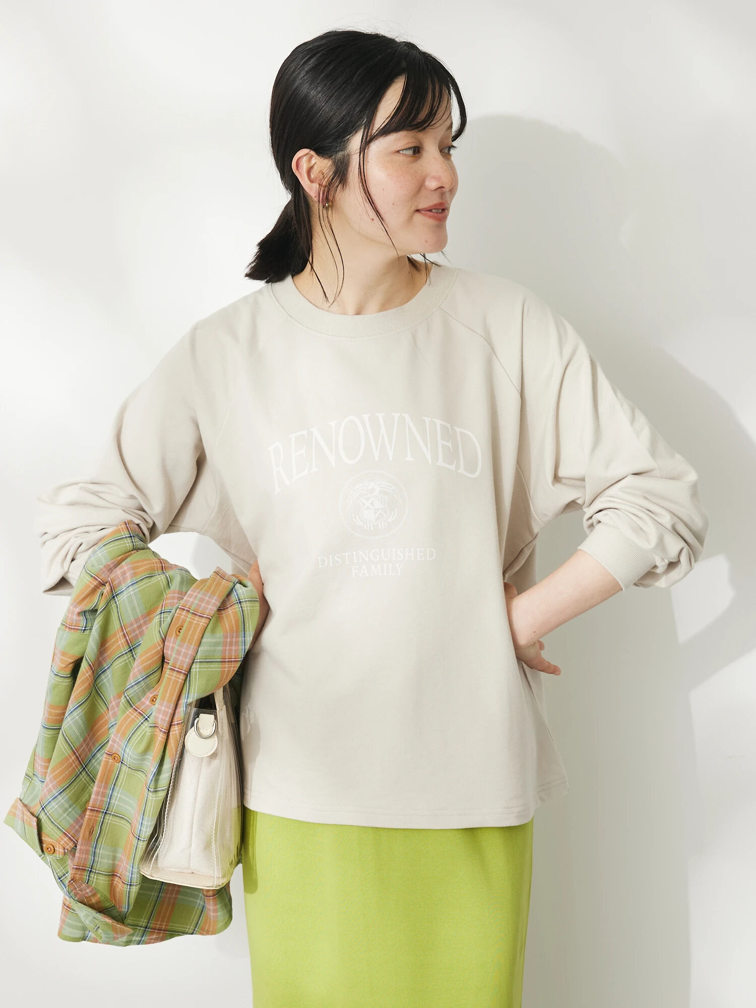 ミニ裏毛ロゴロンTee（アイボリー/ベージュ/ネイビー） / CRAFT STANDARD BOUTIQUE（クラフト スタンダード  ブティック）のレディースTシャツ【PA41L1C06C0】｜ファッション通販のSTRIPE CLUB