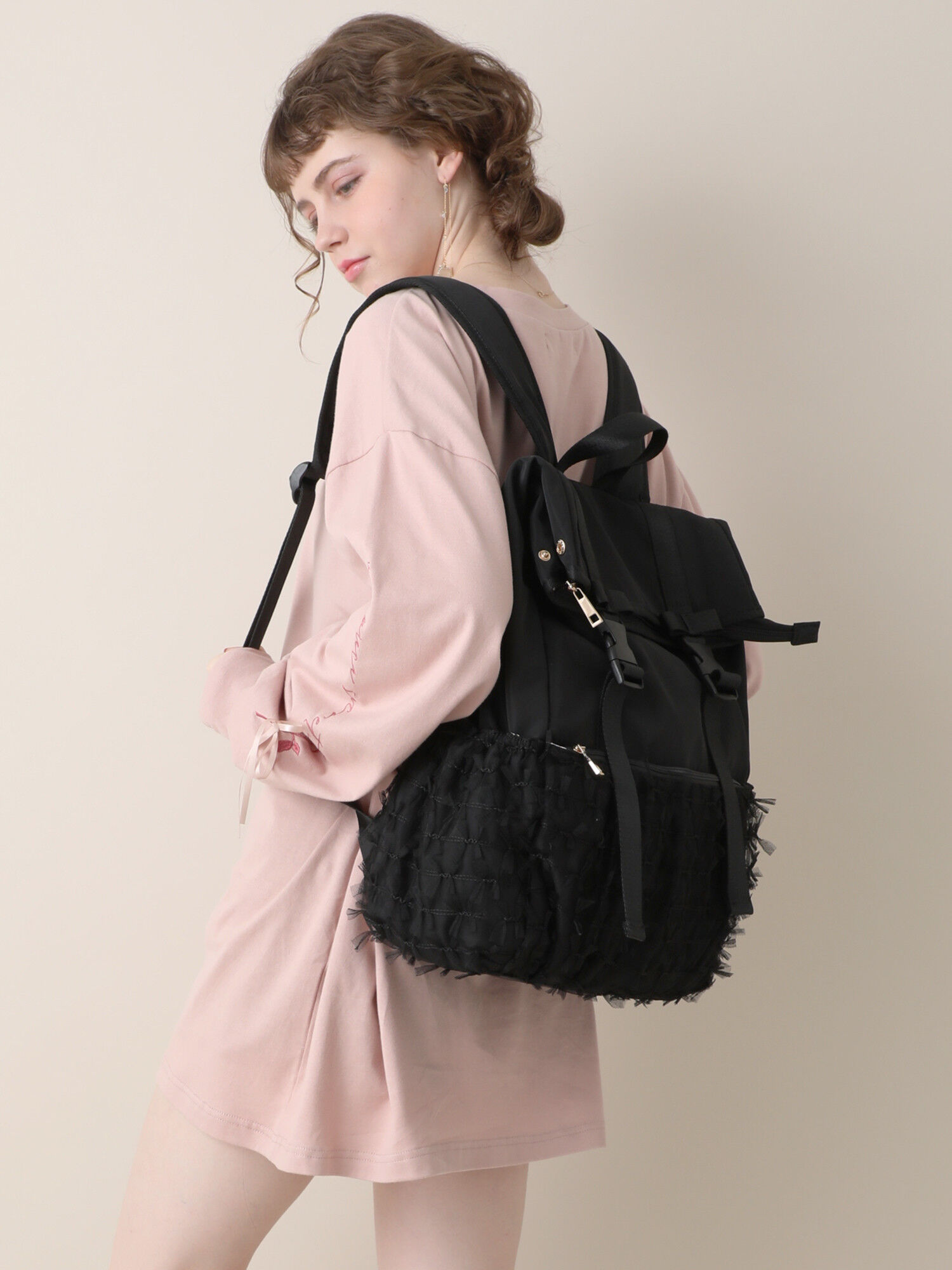 メニーリボンリュック ブラック ピンク Honey Salon ハニーサロン のレディースバッグ ポーチ Sa93f0j1550 ファッション通販のstripe Club