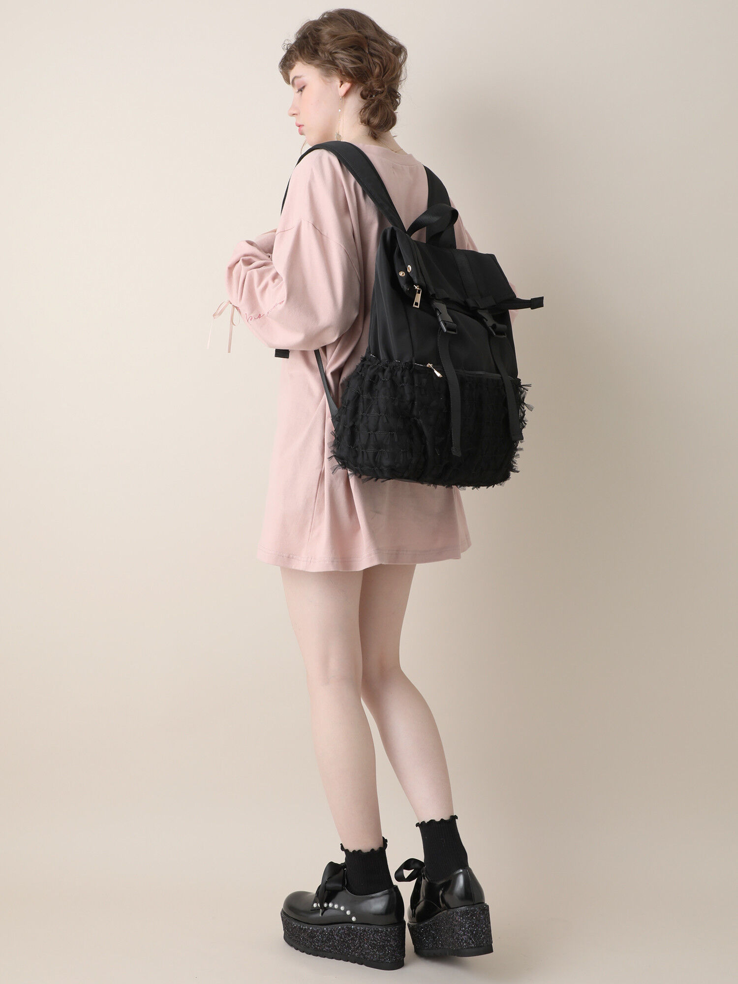 メニーリボンリュック ブラック ピンク Honey Salon ハニーサロン のレディースバッグ ポーチ Sa93f0j1550 ファッション通販のstripe Club