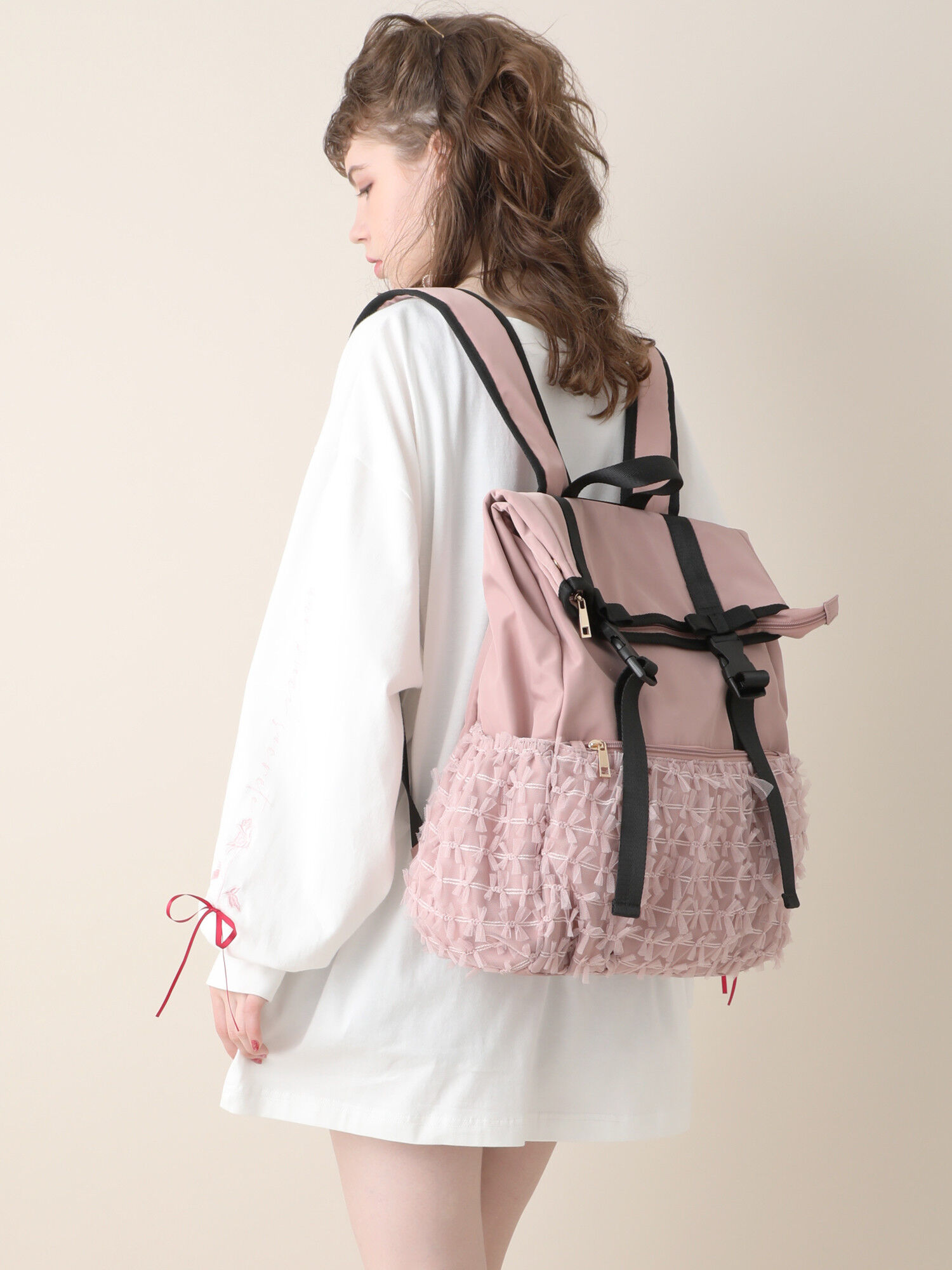 メニーリボンリュック ブラック ピンク Honey Salon ハニーサロン のレディースバッグ ポーチ Sa93f0j1550 ファッション通販のstripe Club