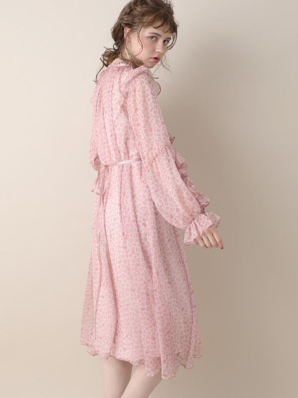 ハートレオパードシフォンワンピース ピンク ベージュ Honey Salon ハニーサロン のレディースワンピース Sa93l0h0150 ファッション通販のstripe Club