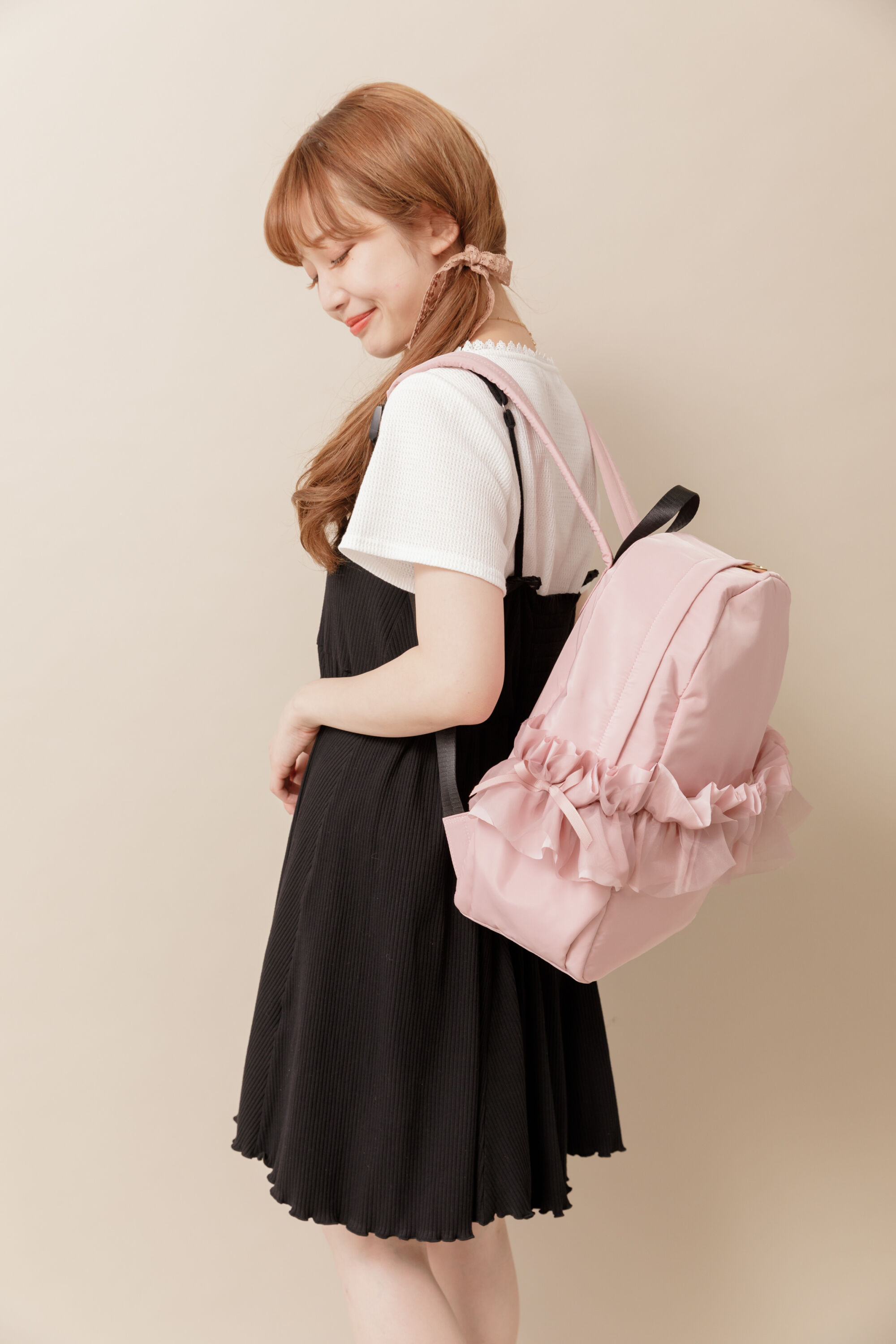 ボリュームフリルリュック ブラック ピンク Honey Salon ハニーサロン のレディースバッグ ポーチ Sa03f0j0400 ファッション通販のstripe Club