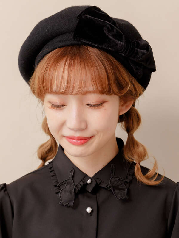 2wayダブルリボンキャスケット ブラック ピンク Honey Salon ハニーサロン のレディースハット 帽子 Sa03f3j0100 ファッション通販のstripe Club