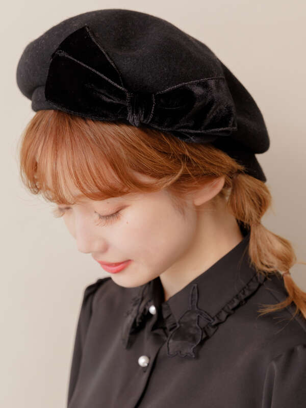 2wayダブルリボンキャスケット ブラック ピンク Honey Salon ハニーサロン のレディースハット 帽子 Sa03f3j0100 ファッション通販のstripe Club