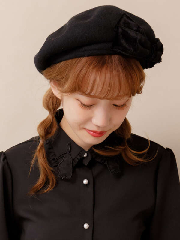 2wayダブルリボンキャスケット ブラック ピンク Honey Salon ハニーサロン のレディースハット 帽子 Sa03f3j0100 ファッション通販のstripe Club