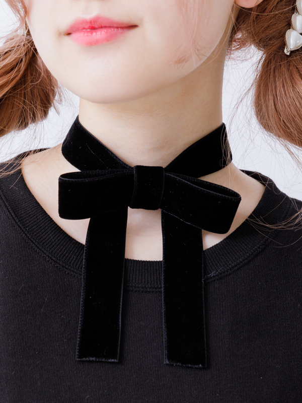2wayリボンチョーカー ブラック ピンクベージュ Honey Salon ハニーサロン のレディースネックレス Sa04fdj00 ファッション通販のstripe Club