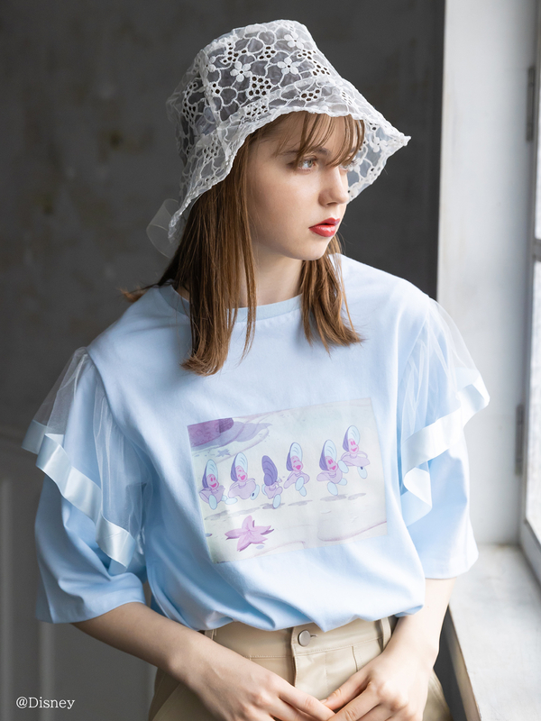 ヤングオイスター チュールフリルtシャツ ライトブルー Honey Salon ハニーサロン のカットソー Sw12l1c0300 ファッション通販のstripe Club